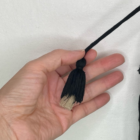 AEO American Eagle Outfitters Mini Dress Women’s L Black Embroidered Bohemian - Picture 11 of 16